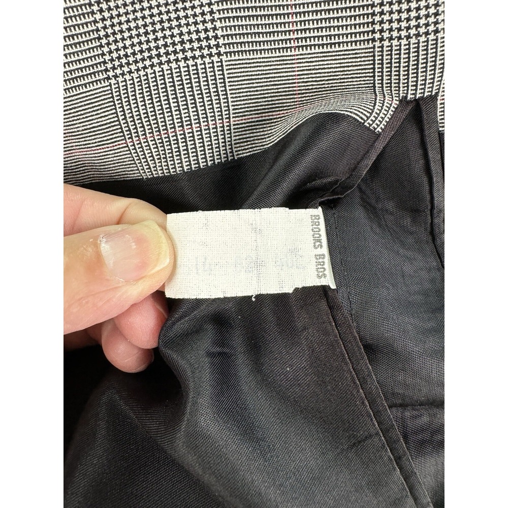 Vintage Brooks Brothers Suit 40 L Black White Wool Glen Plaid Luxury USA 40x30 - Picture 10 of 16